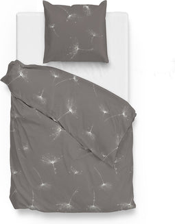 Zohome Dekbedovertrek Wertz - Bedlinnen met Natuur print - 140x220 - Taupe - Dekbedhoes van 100% Katoen