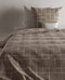 Zohome Dekbedovertrek Zale - Bedlinnen met Ruiten print - 140x220 - Taupe - Dekbedhoes van 100% Katoen