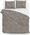 Zohome Dekbedovertrek Zale - Bedlinnen met Ruiten print - 140x220 - Taupe - Dekbedhoes van 100% Katoen