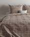 Zohome Dekbedovertrek Zale - Bedlinnen met Ruiten print - 140x220 - Taupe - Dekbedhoes van 100% Katoen