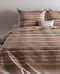 Zohome Dekbedovertrek Zen - Bedlinnen met Strepen print - 140x220 - Taupe - Dekbedhoes van 100% Katoen