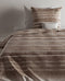 Zohome Dekbedovertrek Zen - Bedlinnen met Strepen print - 140x220 - Taupe - Dekbedhoes van 100% Katoen