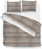 Zohome Dekbedovertrek Zen - Bedlinnen met Strepen print - 140x220 - Taupe - Dekbedhoes van 100% Katoen