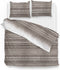 Zohome Dekbedovertrek Zen - Bedlinnen met Strepen print - 240x220 - Taupe - Dekbedhoes van 100% Katoen
