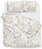 Zohome Dekbedovertrek Zusa - Bedlinnen met Bloemen print - 260x220 - Natural - Dekbedhoes van 100% Katoen-Flanel