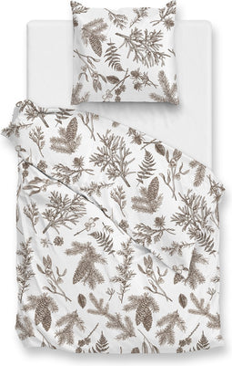 Zohome Esme Dekbedovertrek - Eenpersoons - Flanel - 140x200-220cm - Wit
