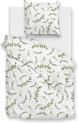 Zohome Eucalia Dekbedovertrek - 100% Katoen-Satijn - 140x220 - Wit
