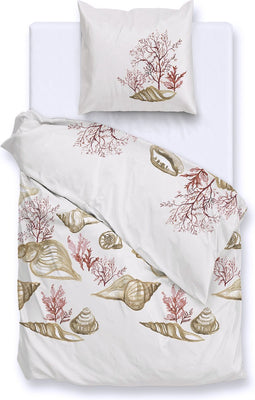 Zohome Guscio Dekbedovertrek - 100% Katoen-Satijn - 140x220 - Beige