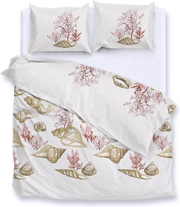 Zohome Guscio Dekbedovertrek - 100% Katoen-Satijn - 200x220-NL-BE - Beige