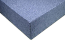 Zohome Hoeslaken Lino - Onderlaken 1 persoons - 90x210-220 - 100% Katoen - Blauw