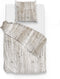 Zohome Ihime Dekbedovertrek - Eenpersoons - Flanel - 140x200-220cm - Natural