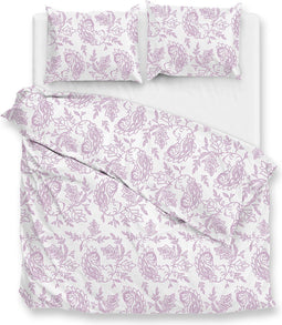 Zohome Indiano Dekbedovertrek - 100% Katoen-Perkal - 200x220-NL-BE - Roze
