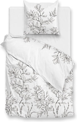 Zohome Judy Dekbedovertrek - Eenpersoons - Katoensatijn - 140x200-220cm - Wit