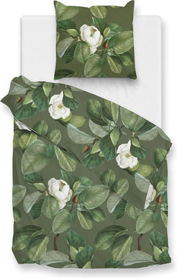 Zohome Kelly Dekbedovertrek - Eenpersoons - Katoensatijn - 140x200-220cm - Groen