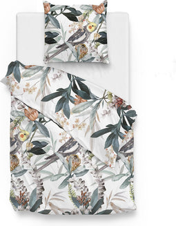 Zohome Kendal Dekbedovertrek - Eenpersoons - Katoensatijn - 140x200-220cm - Wit