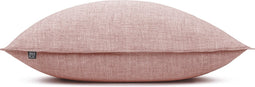 Zohome Kussensloop Lino - Kussenhoes van 60x70 cm - 1 stuk - 100% Katoen - Roze