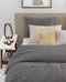 Zohome Kussensloop Lino - Kussenhoes van 60x70 cm - 1 stuk - 100% Katoen - Antraciet
