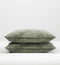 Zohome Kussensloop Lino - Kussenhoes van 60x70 cm - 1 stuk - 100% Katoen - Groen