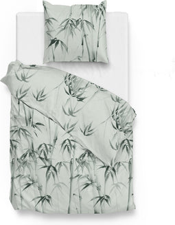 Zohome Lani Dekbedovertrek - Eenpersoons - Katoensatijn - 140x200-220cm - Groen