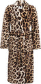 ZoHome Leopard Badjas Lang - Fleece - Maat M - Brown