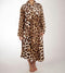 ZoHome Leopard Badjas Lang - Fleece - Maat S - Brown