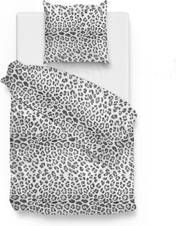 Zohome Lev Dekbedovertrek - Eenpersoons - Flanel - 140x200-220cm - Grijs