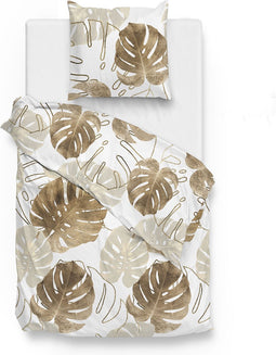 Zohome Mimi Dekbedovertrek - Eenpersoons - Katoensatijn - 140x200-220cm - Wit