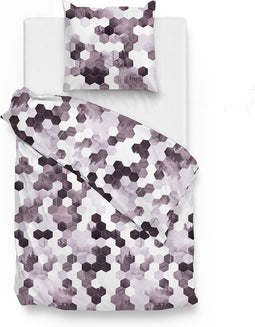 Zohome Neo Dekbedovertrek - Eenpersoons - Katoen - 140x200-220cm - Paars