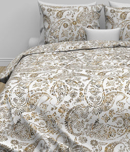 Zohome Perla Dekbedovertrek - Lits-jumeaux - Katoensatijn - 260x200-220cm - Wit