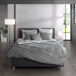 Zohome Satinado Dekbedovertrek - Lits-jumeaux - Katoensatijn - 260x200-220cm - Grijs