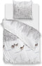 Zohome Snowy Dekbedovertrek - Eenpersoons - Flanel - 140x200-220cm - Wit