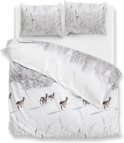 Zohome Snowy Dekbedovertrek - Lits-jumeaux - Flanel - 240x200-220cm - Wit