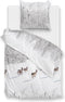 Zohome Snowy Dekbedovertrek - Lits-jumeaux - Flanel - 260x200-220cm - Wit