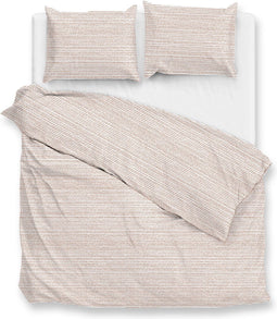 Zohome Striscia Dekbedovertrek - 100% Katoen-Perkal - 200x220-NL-BE - Beige