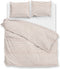 Zohome Striscia Dekbedovertrek - 100% Katoen-Perkal - 200x220-NL-BE - Beige