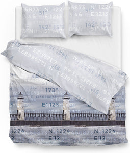 Zohome Tanner Dekbedovertrek - Lits-jumeaux - Katoensatijn - 240x200-220cm - Blauw