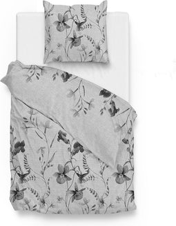 Zohome Vedetta Dekbedovertrek - Eenpersoons - Katoen - 140x200-220cm - Grijs