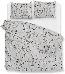 Zohome Zane Dekbedovertrek - Lits-jumeaux - Katoen - 240x200-220cm - Grijs