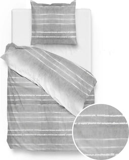 Zohome Zen Dekbedovertrek - Eenpersoons - Katoen - 140x200-220cm - Grijs