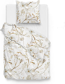 Zohome Zusa Dekbedovertrek - Eenpersoons - Flanel - 140x200-220cm - Natural