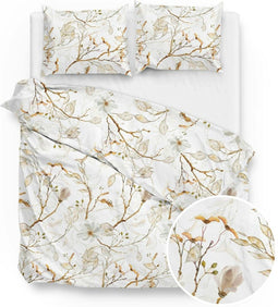 Zohome Zusa Dekbedovertrek - Tweepersoons - Flanel - 200x200-220cm - Natural