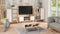 TV-meubel - houten poten - 155x40x50 cm - beige wit