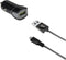 Celly CCUSBMICRO - Turbo Autolader met Micro-USB Kabel - 2.4A Output - Zilver Zwart