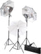 vidaXL - Fotostudioset - met - lampen, - paraplu's, - achtergrond - en - reflector