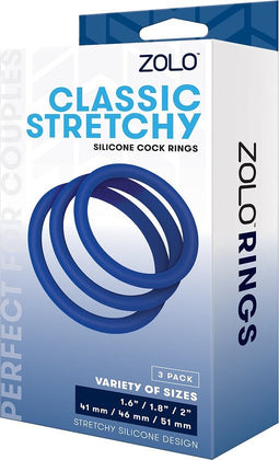Zolo - set van 3 penisringen - Blauw
