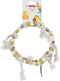 Zolux Houten Wiel Met Kralen En Touw - Vogelspeelgoed - 18x6x22 cm Grijs Beige Groen