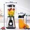 Safecourt Kitchen Blender - 1,5L Glas & 600ml To-Go beker - 1200W Krachtig & Stil - Zilver