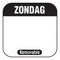 ZONDAG - Daglabel beschrijfbaar afm. 25x25mm 1000 stuks etiket ZONDAG