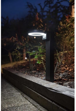 Zonnepaal - GALIX - G4590B - Zeer helder - Roestvrij staal (Wandlampoptie) met detector - H50 cm - 1000 Lumen