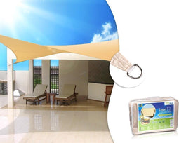 Zonnezeil Schaduwdoek UV Greenblue vierkant 5m Cream